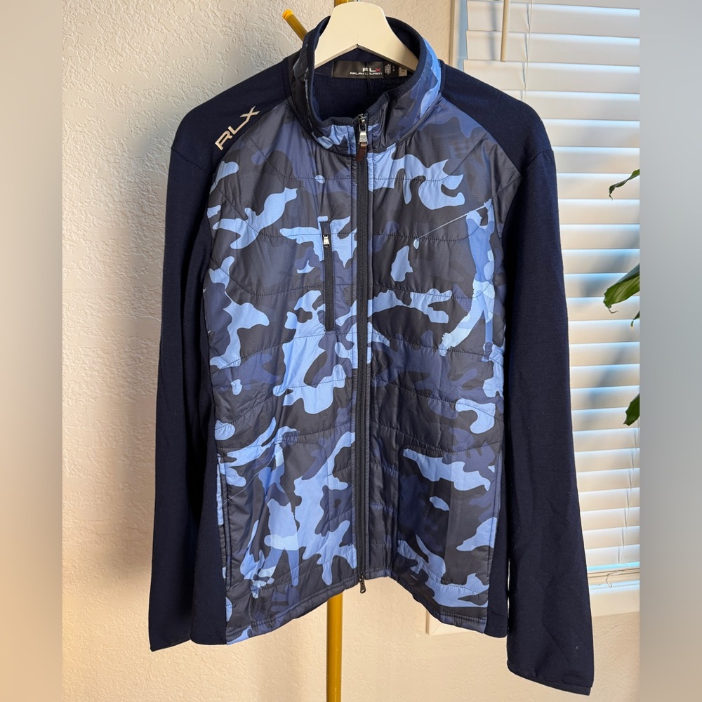 RLX Ralph Lauren Wool Blend Performance Fabric Camo Quilted Jacket NWT L $268